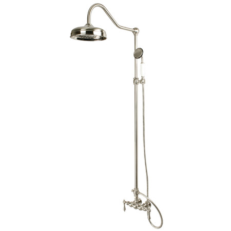 Kingston Brass Shower Combo, Brushed Nickel, Tub Wall Mount CCK6178